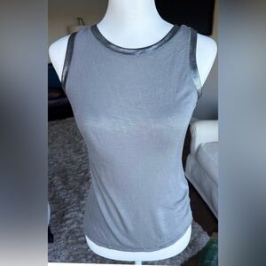BKE Red SMALL Gray Muscle Tank With Silver Trim